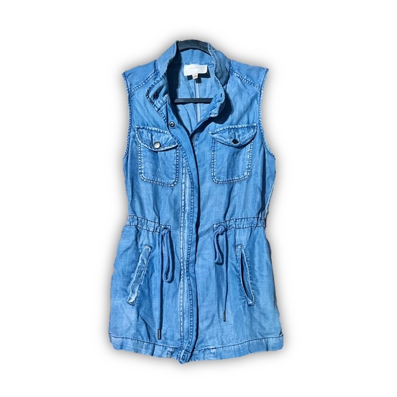 SKIES ARE BLUE One Piece Blue Jean Zip Up Womens Small - Picture 1 of 7